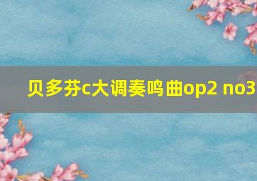 贝多芬c大调奏鸣曲op2 no3